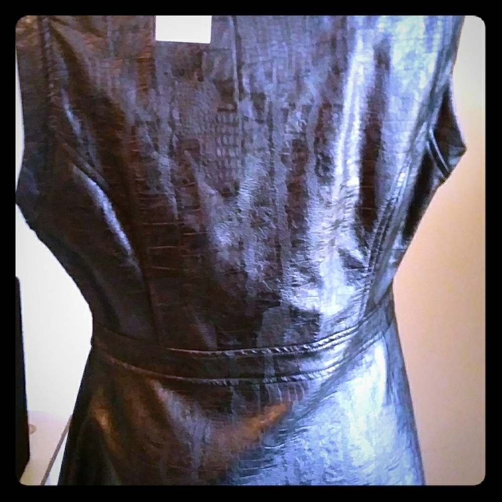 Sleeveless Faux Leather Dress